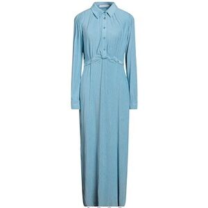 Jonathan Simkhai Kelli Twisted Plissé Maxi Dress in sky blue faux suede